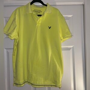 American Eagle Outfitters Men's Yellow Polo Shirt